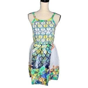 Hem & Thread Multi-Color Sleeveless Mini Dress M